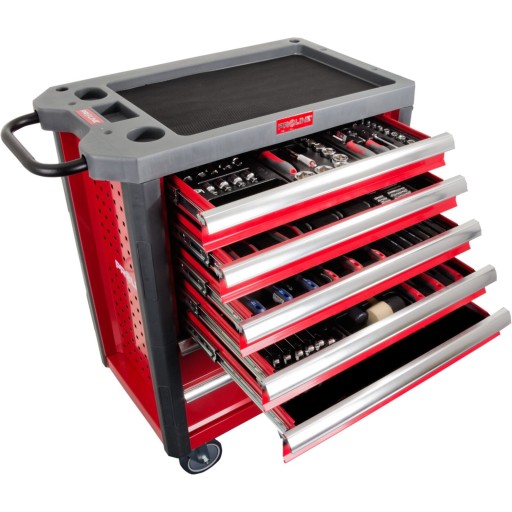 Шкаф для инструментов с 7 ящиками и 211 предметами инвентаря. пролин