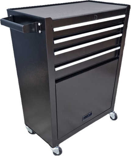Шкаф для мастерской, тележка для инструментов, 4 ящика, ПОДЪЕМНЫЙ, черный