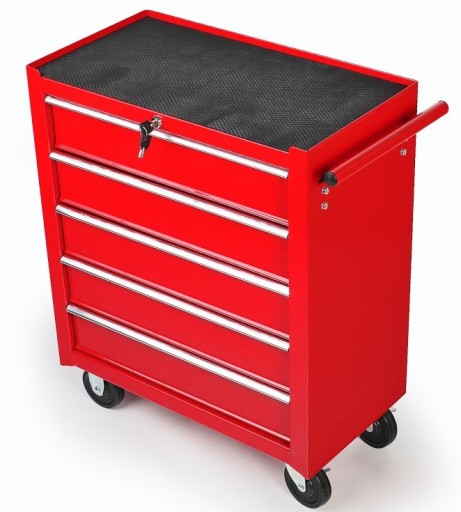 Шафа для майстерні, візок для інструментів, 5 ящиків, ЧЕРВОНИЙ З ВМЯТИНАМИ