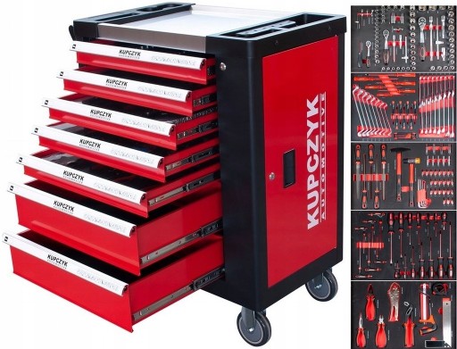 Шкаф для мастерской, инструментальная тележка с оборудованием 196 элементов Купчик