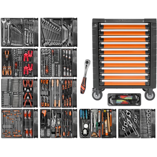 Тумба для инструментов с аксессуарами 612 шт., 10 ящиков Richmann C1277