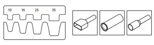 Клещи для обжима наконечников 10-35 мм2