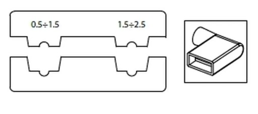 Обжимные клещи для изолированных угловых соединителей 0,5-2,5 мм2
