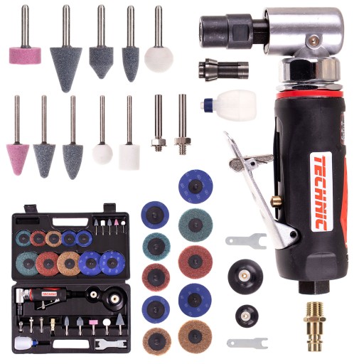 Угловая пневматическая шлифовальная машина + набор дисков и камней