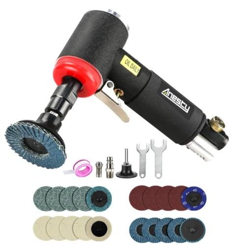 Пневматична кутова шліфувальна машина + комплект дисків