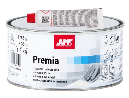 Универсальная шпаклевка с отвердителем ЖЕЛТАЯ | Премиум 1,8 кг | ПРИЛОЖЕНИЕ