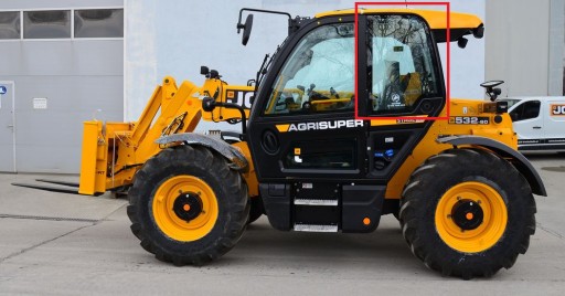 334/E0328 - Боковое стекло за дверью телескопический погрузчик JCB 532-60-334 / E0328