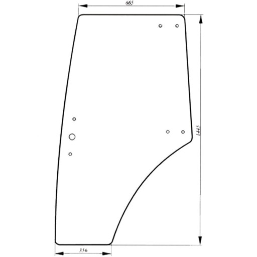 65753369088 - Скло лівих дверей для Трактора Zetor 3321-7341
