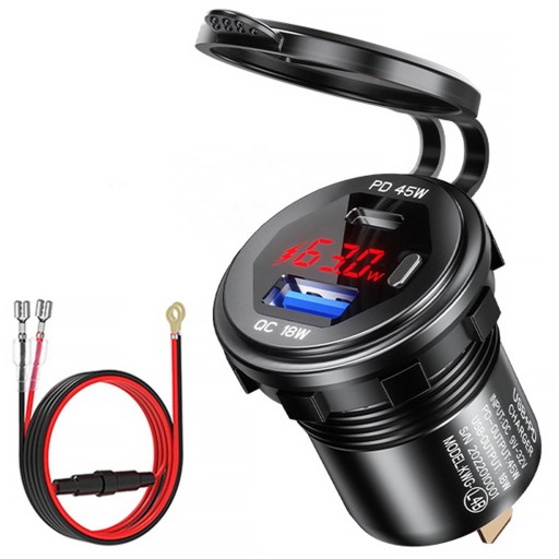 Швидкий зарядний пристрій 45 Вт Супер швидка зарядка автомобільний мотоцикл ноутбук USB-C