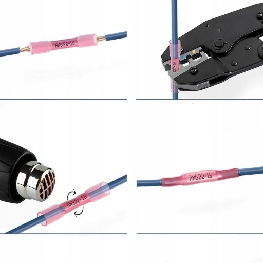 22-16AWG-500PCS - Быстро термоусадочная Оловянная муфта 500SZ 22-16 AWG