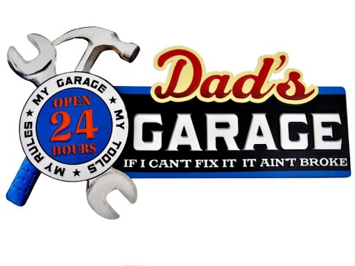 Вивіска 35х61 Тато Гараж і Інструменти 2, XL, ПОДАРУНОК, ДЕНЬ НАРОДЖЕННЯ