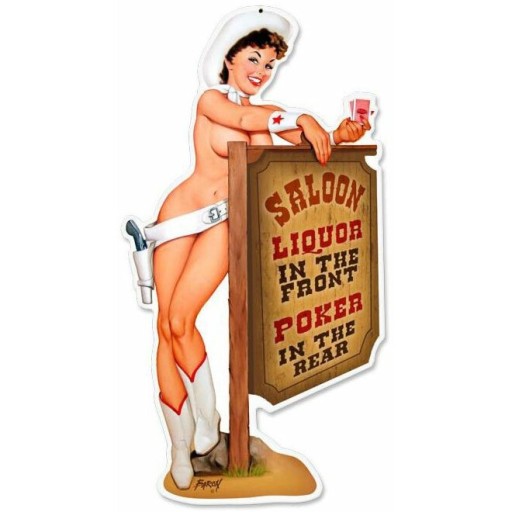 Вывеска 56x30 Cowgirl Saloon, табличка подарок США
