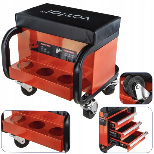 ТАБУРЕТ, СИДІННЯ, ТАБУРЕТ, СТІЛЕЦЬ ДЛЯ МАЙСТЕРНІ, 3 ЯЩИКИ, ДЛЯ МАЙСТЕРНІ 360°