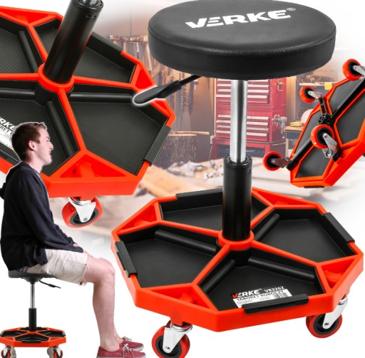 ТАБУРЕТКА ДЛЯ МАЙСТЕРНІВ КРІСЛО КРІСЛО СИДІННЯ НА КОЛЕСАХ З НИЖНЮ ПОЛИЦЮ