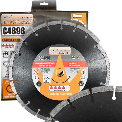 АЛМАЗНЫЙ ДИСК ДЛЯ РЕЗКИ АСФАЛЬТА, СУХОЙ И ВЛАЖНОЙ РЕЗКИ 350 x 25,4/20 ММ