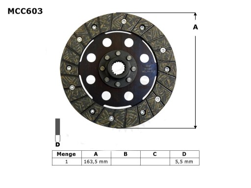 MCC603IR - ДИСК ЗЧЕПЛЕННЯ BMW K 75 C / RT / S 85-96, (EBS6604)