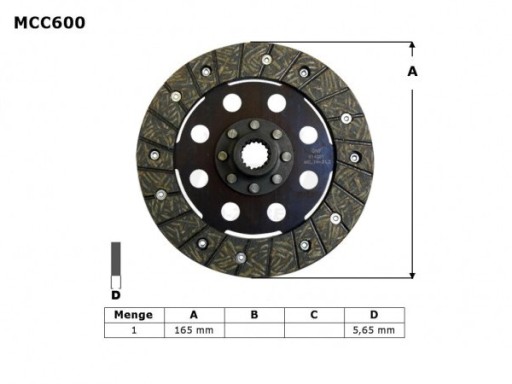 MCC600IR - ДИСК ЗЧЕПЛЕННЯ BMW R45 81-86, R 65 85-93, R 80 / 100 80-96, (EBS6601)