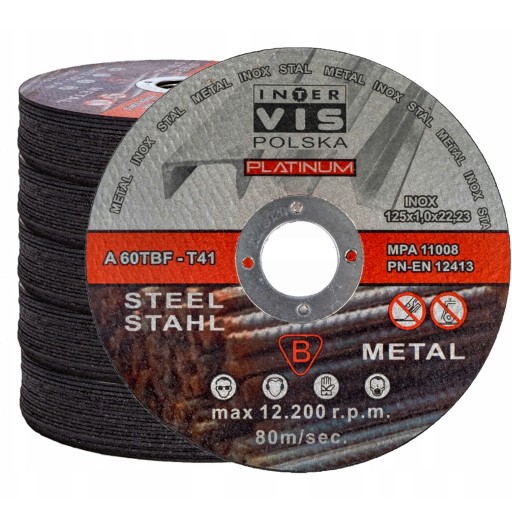 ДИСК ВІДРІЗНИЙ ПО МЕТАЛУ 125x1 INTER-VIS 100шт PL