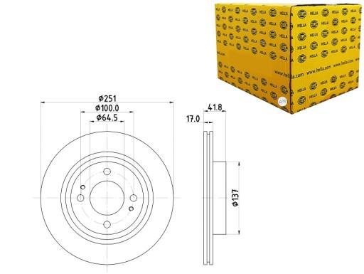 8DD 355 122-991 - ТОРМОЗНЫЕ ДИСКИ 2 ШТ. ПОКРАСЕННАЯ МИ ХЕЛЛА