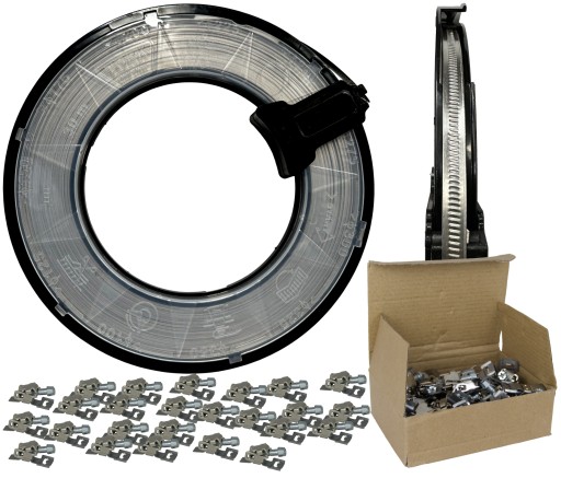 ЛЕНТА НЕРЖАВЕЮЩАЯ 9х0,6мм / 30мб ДЛЯ ЛЕНТЫ КРЫШКИ + ЗАМКИ 50 шт.