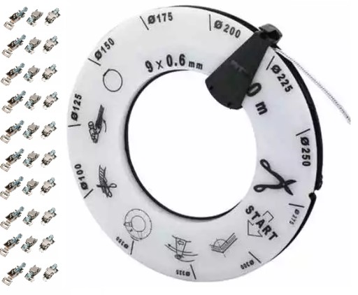 30M СТАЛЬНОЙ ЗАЖИМ ДЛЯ ХОМУТОВ + ЗАЖИМ 50PCS