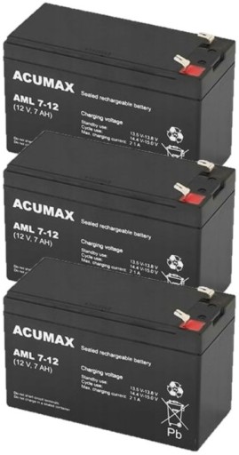 АККУМУЛЯТОРЫ TBC3 КОМПЛЕКТ АККУМУЛЯТОРОВ ДЛЯ ИБП APC EATON POWERWALKER 3x AML 7-12
