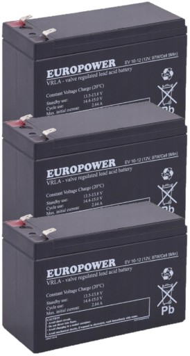 АККУМУЛЯТОРЫ TBC3 КОМПЛЕКТ АККУМУЛЯТОРОВ ДЛЯ ИБП APC EATON POWERWALKER 3x EV 10-12