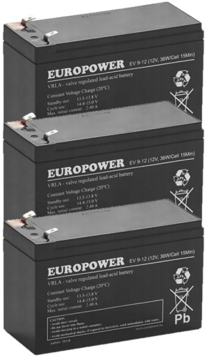 АККУМУЛЯТОРЫ TBC3 КОМПЛЕКТ АККУМУЛЯТОРОВ ДЛЯ ИБП APC EATON POWERWALKER 3x EV 9-12