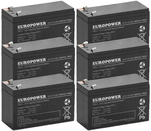 АККУМУЛЯТОРЫ TBC31 КОМПЛЕКТ АККУМУЛЯТОРОВ ДЛЯ ИБП APC EATON POWERWALKER 6x EV 9-12