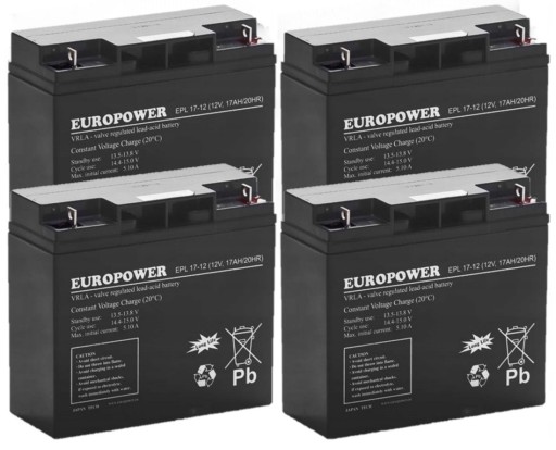 БАТАРЕИ TBC40 КОМПЛЕКТ АККУМУЛЯТОРОВ ДЛЯ ИБП APC EATON POWERWALKER 4x EPL 17-12