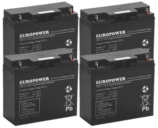 АККУМУЛЯТОРЫ TBC40 КОМПЛЕКТ АККУМУЛЯТОРОВ ДЛЯ ИБП APC EATON POWERWALKER 4x EV 22-12