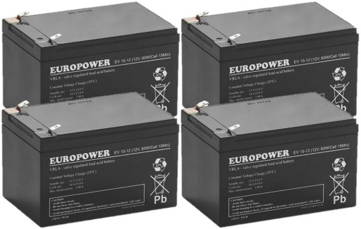 АККУМУЛЯТОРЫ TBC44 КОМПЛЕКТ АККУМУЛЯТОРОВ ДЛЯ ИБП APC EATON POWERWALKER 4x EV 15-12