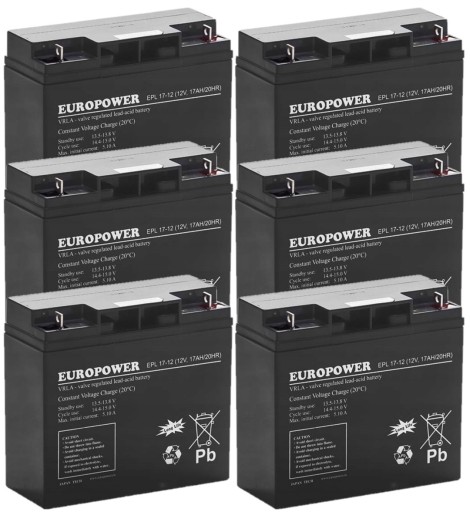 АККУМУЛЯТОРЫ TBC70 КОМПЛЕКТ АККУМУЛЯТОРОВ ДЛЯ ИБП APC EATON POWERWALKER 6x EPL 17-12