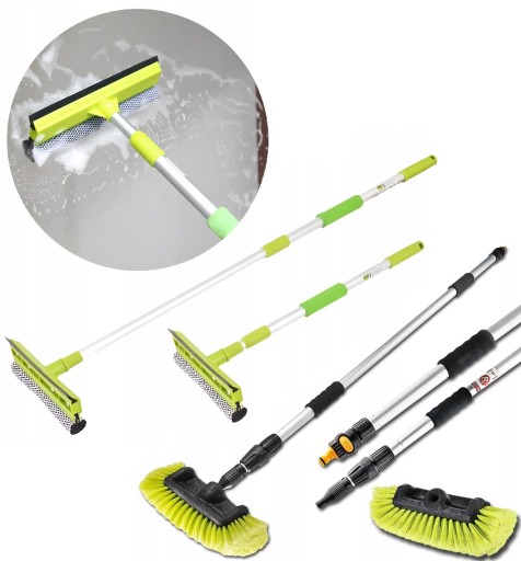 ТЕЛЕСКОПИЧЕСКАЯ ЩЕТКА ДЛЯ МЫТЬЯ АВТОМОБИЛЯ BUS TIR 250CM РАКЕЛЬ С ШАЙБОЙ