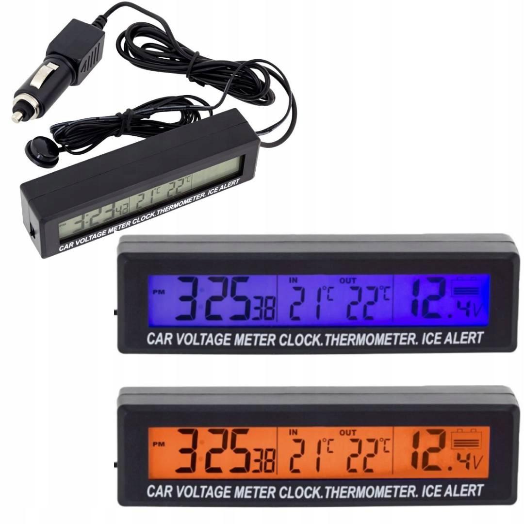 Автомобільний термометр годинник вольтметр 3в1 автомобіля