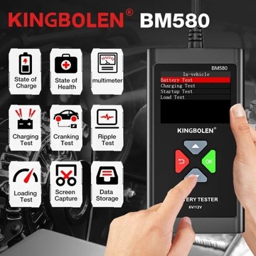 ТЕСТЕР АККУМУЛЯТОРА KINGBOLEN BM580 PL