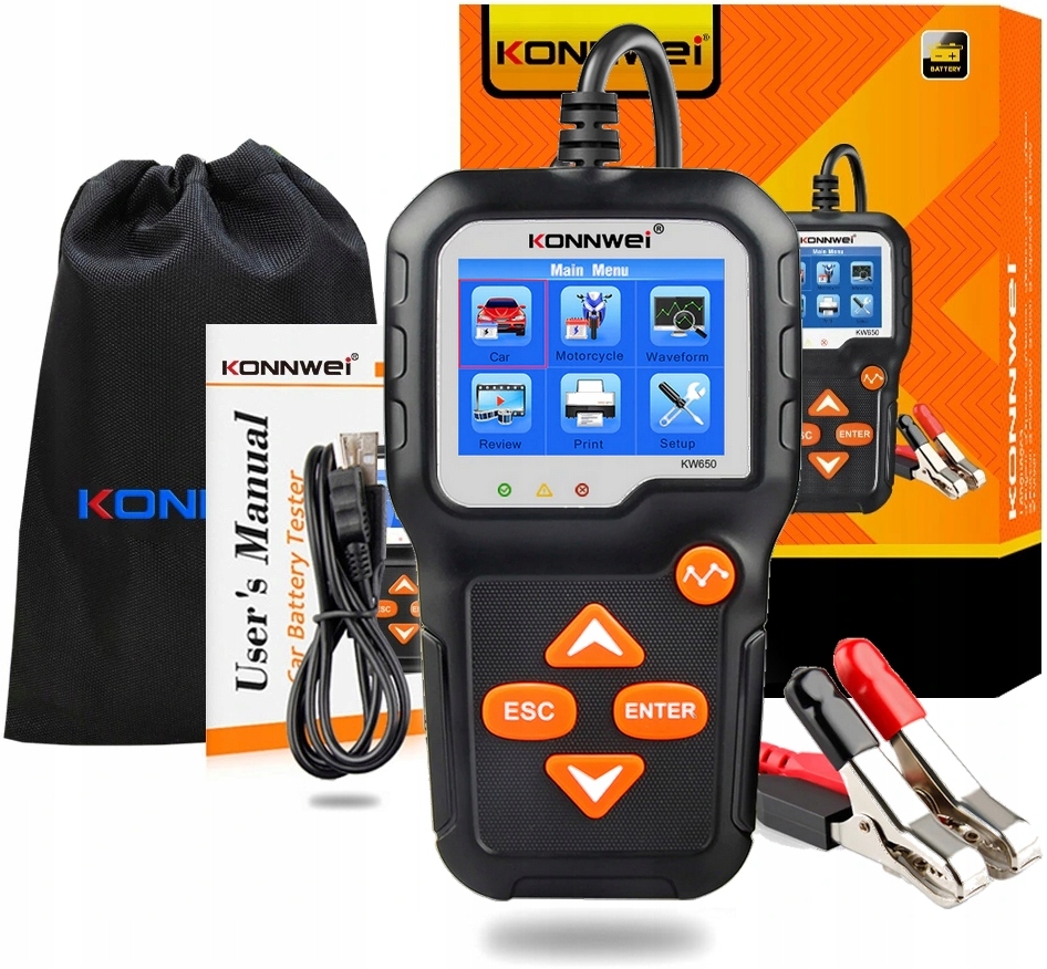 ТЕСТЕР АКУМУЛЯТОРІВ 6V 12V Konnwei KW650 ПОЛЬС