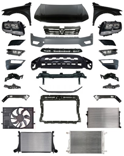 5NA821105 - TIGUAN 16- ПЕРЕДНИЙ КАПОТ, БАМПЕР, РЕМЕНЬ, ФОНАРЬ, КРЫЛО