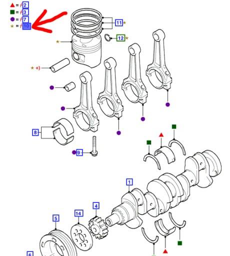 1M21-6102-DB - КОЛЕНВАЛ ПОРШЕНЬ FORD GALAXY Mk2 2002-04