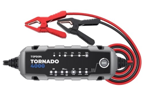 Автоматичний зарядний пристрій TOPDON TORNADO 4000 для акумуляторів 6В/12В. 4А