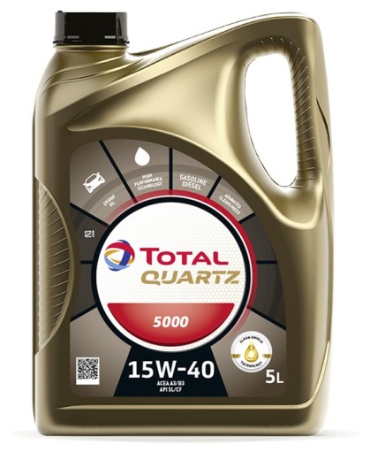 Total масло TOTAL QUARTZ 15W40 5L 5000 SL/CF A3 / B3