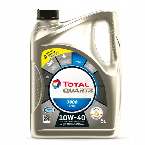 TOTAL QUARTZ 7000 DIESEL 10W40 - 5л + ПОДВЕСКА
