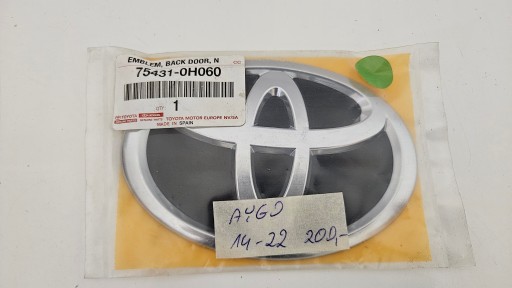 TOYOTA AYGO 2014-2022 ЭМБЛЕМА ЗАДНЯЯ 75431-0H060