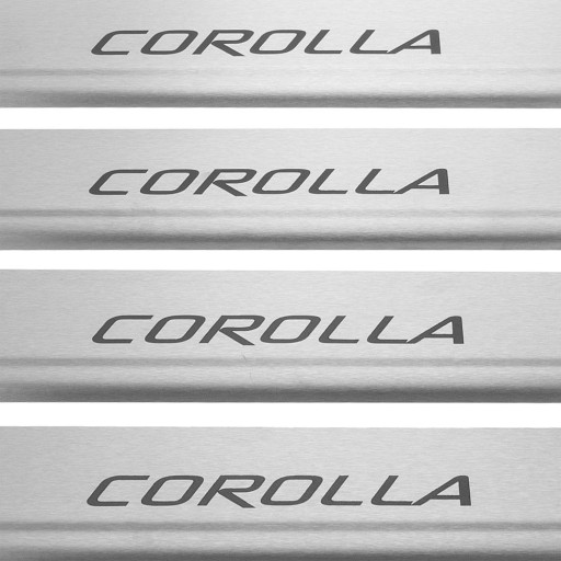 TOYOTA COROLLA E16 Накладки на пороги из нержавейки 304, черные, матовые