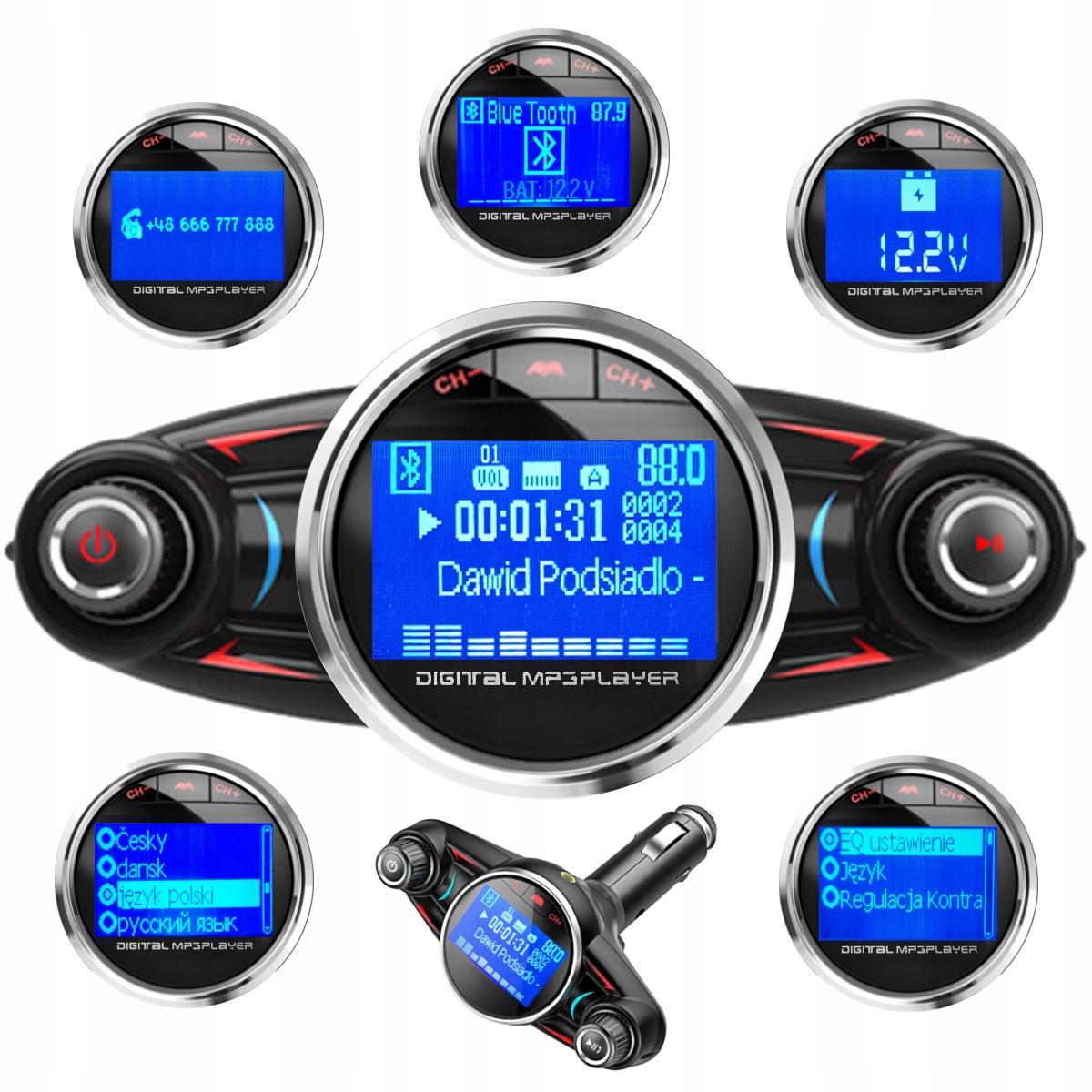 Автомобильный FM-передатчик Bluetooth 8в1