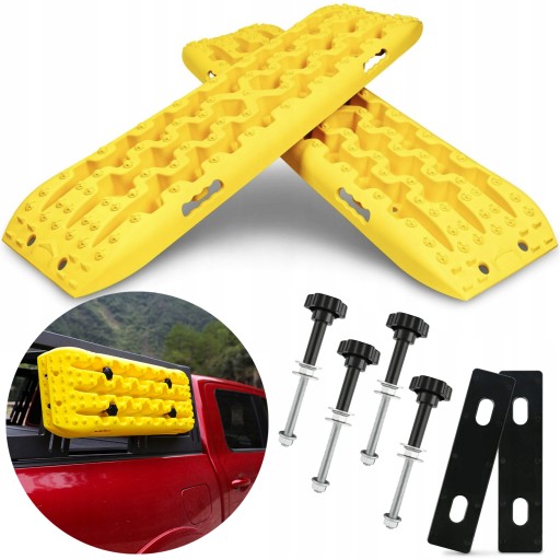 РЕМЕНІ ДЛЯ СНІГУ З ПІСКУ І ГРУЗІ X-BULL OFF-ROAD ЖОВТИЙ + КРОНШТЕЙНИ ДЛЯ КРІПЛЕННЯ