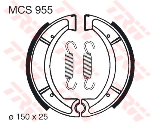 MCS955 - ГАЛЬМІВНІ КОЛОДКИ TRW LUCAS YAMAHA XT 500 / 550 / 600 / 600 TENERE (150X25M)