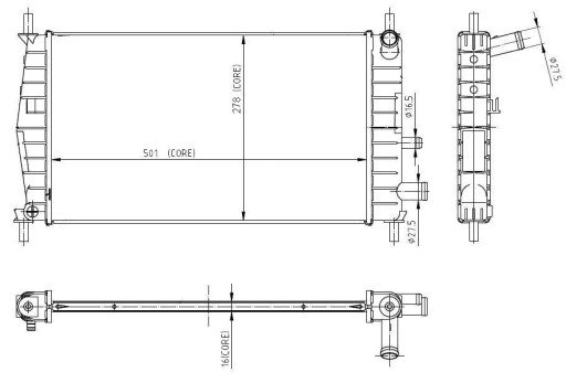 710-0025 - TYC РАДІАТОР FIESTA IV 1.1/1.3 95-