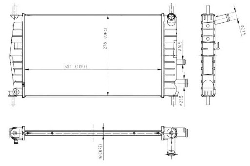 710-0025 (TYC) FD2218 8MK376720261 1053060 17473 - TYC РАДІАТОР ДВИГУНА FORD FIESTA IV MAZDA 121 III