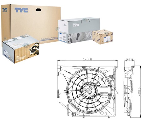 803-0005 - TYC ВЕНТИЛЯТОР РАДІАТОРА + ХАЛЯВА